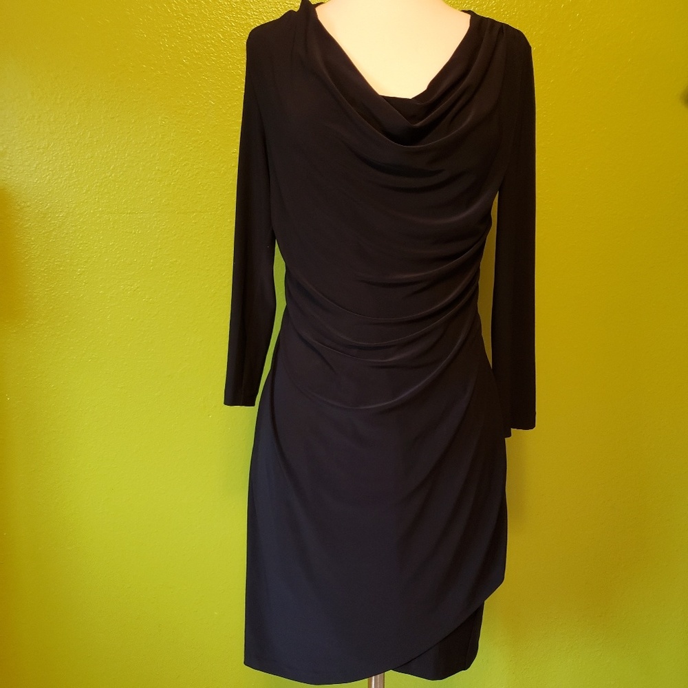 T Tahari runched dress, navy